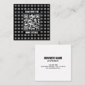 Carte De Visite Carré Promotional QR code (editable) plus Logo Pattern (Devant / Derrière)
