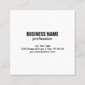 Carte De Visite Carré Promotional QR code (editable) plus Logo Pattern (Dos)