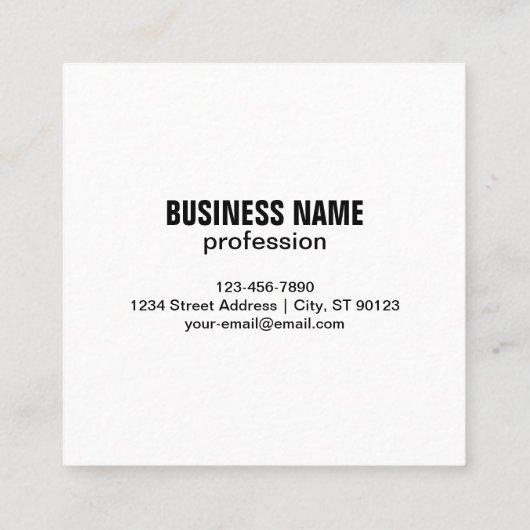 Carte De Visite Carré Promotional QR code (editable) plus Logo Pattern (Dos)