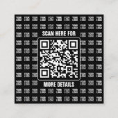 Carte De Visite Carré Promotional QR code (editable) plus Logo Pattern (Devant)