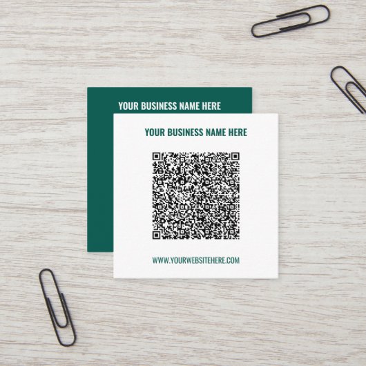 Carte De Visite Carré Promotional Your QR Code Business Cards Example (Devant/Arrière en situation)