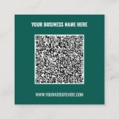 Carte De Visite Carré Promotional Your QR Code Business Cards Example (Dos)