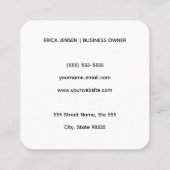 Carte De Visite Carré Propriétaire de code QR minimal (Dos)