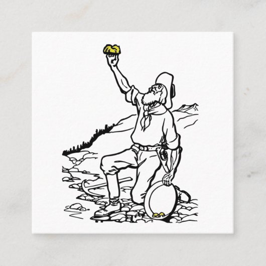 Carte De Visite Carré Prospecteur Gold Miner (Devant)