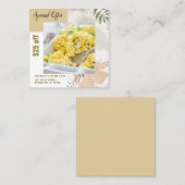 Carte De Visite Carré prospectus café petit-déjeuner (Devant / Derrière)