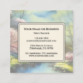 Carte De Visite Carré Psaume 23:2-3 Il restaure mon âme Bible Verse (Dos)