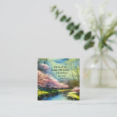 Carte De Visite Carré Psaume 23:2-3 Il restaure mon âme Bible Verse (Debout devant)