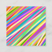 Carte De Visite Carré Psychédélique rétro bonbon Rainbow Stried Motif  (Devant)