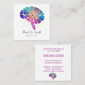 Carte De Visite Carré Psychologue / Neurologue (Devant / Derrière)