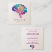 Carte De Visite Carré Psychologue / Neurologue (Devant / Derrière)