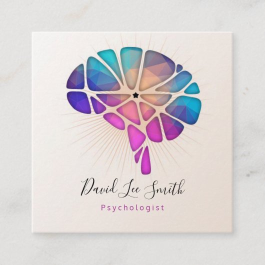 Carte De Visite Carré Psychologue / Neurologue (Devant)