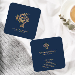 Carte De Visite Carré Psychologue Thérapiste Conseiller Psychiatre Bus