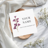 Carte De Visite Carré Psychothérapeute simple et propre Conseiller Flowe