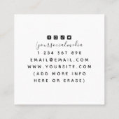 Carte De Visite Carré Psychothérapeute simple et propre Conseiller Flowe (Dos)