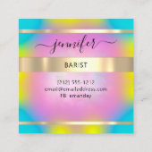 Carte De Visite Carré Pub Drink Bar Restaurant Logo Holographic Event (Dos)