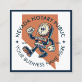 Carte De Visite Carré Publique Notaire du Nevada avec QR Code Fun Profes (Dos)