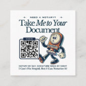 Carte De Visite Carré Publique Notaire du Nevada avec QR Code Fun Profes (Devant)