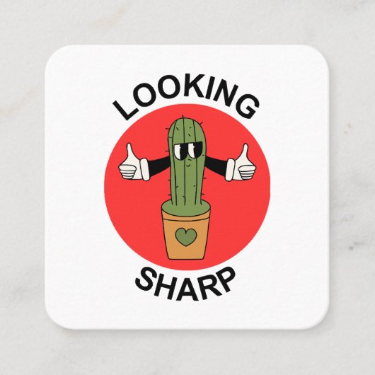Carte De Visite Carré Pun de cactus qui en jette (Devant)