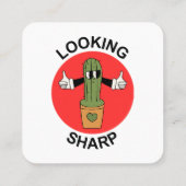Carte De Visite Carré Pun de cactus qui en jette (Dos)