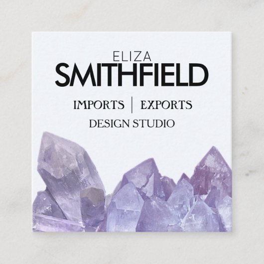 CARTE DE VISITE CARRÉ PURPLE CRYSTAL PROFESSIONNEL (Devant)