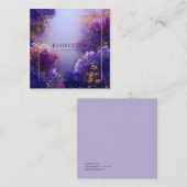 Carte De Visite Carré Purple Hydrangea Gold Frame Floral Elegant (Devant / Derrière)