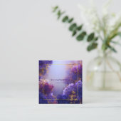 Carte De Visite Carré Purple Hydrangea Gold Frame Floral Elegant (Debout devant)