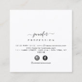 Carte De Visite Carré Purple KISS LIPS Maquillage Artiste White Médias s (Dos)