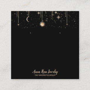 Carte De Visite Carré *~* QR Apprentissage de bijoux de lune céleste cos