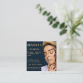 Carte De Visite Carré QR Code Beauty Salon Photo Business (Debout devant)