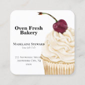Carte De Visite Carré QR Code Black White Cupcake Bakou (Devant)