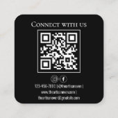 Carte De Visite Carré QR Code Black White Cupcake Bakou (Dos)