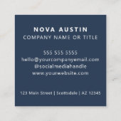 Carte De Visite Carré QR Code Business Logo Professionnel Moderne Bleu (Dos)