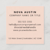 Carte De Visite Carré QR Code Business Logo Professionnel Moderne Rose (Dos)