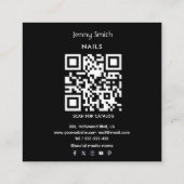 Carte De Visite Carré QR code Contemporary agate geode noail salon (Dos)