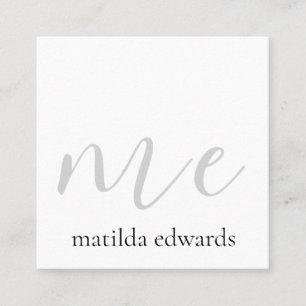 Carte De Visite Carré QR Code Cosmétique Élégant Moderne Unique Blanc