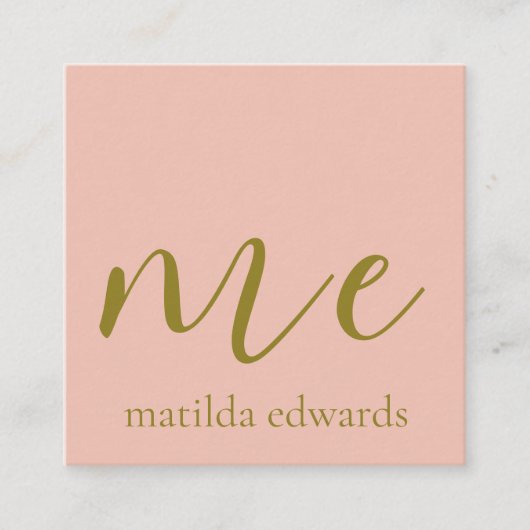 Carte De Visite Carré QR Code Cosmétique élégant moderne unique rose (Devant)