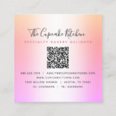 Carte De Visite Carré QR Code Cupcake Bakou Chef Parties scintillant arc (Dos)