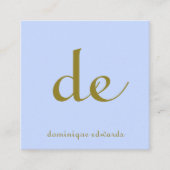 Carte De Visite Carré QR Code élégant moderne unique bleu (Devant)