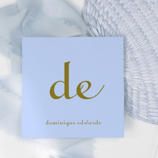 Carte De Visite Carré QR Code élégant moderne unique bleu