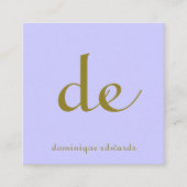 Carte De Visite Carré QR Code Élégant Moderne Unique de couleur pourpre (Devant)