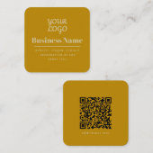 Carte De Visite Carré QR Code et votre logo Retro-moderne Dark & Light G (Devant / Derrière)