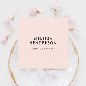 Carte De Visite Carré QR Code Girly Minimal Professionnel Blush Rose