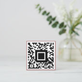 Carte De Visite Carré QR Code initial Monogramme minimal Rose rose rose (Debout devant)