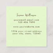 Carte De Visite Carré QR Code Lime Green Classy Art Abstrait unique (Dos)