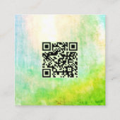 Carte De Visite Carré QR Code Lime Green Classy Art Abstrait unique (Devant)