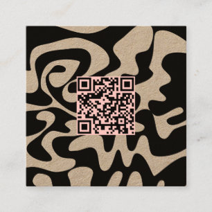 Carte De Visite Carré QR Code Lumière rose Retro Poignets Super Kraft