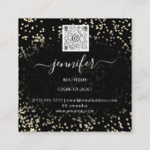 Carte De Visite Carré QR Code maquillage Artiste Gold Confetti Noir (Dos)
