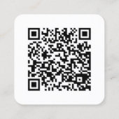 Carte De Visite Carré QR Code Modern Hot Pink & White Handwritten Script (Dos)