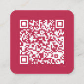 Carte De Visite Carré QR Code Modern Magenta Hot Pink Handwritten Script (Dos)