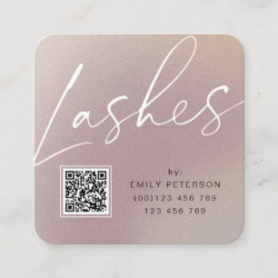 Carte De Visite Carré QR code moderne chic lashes extension  